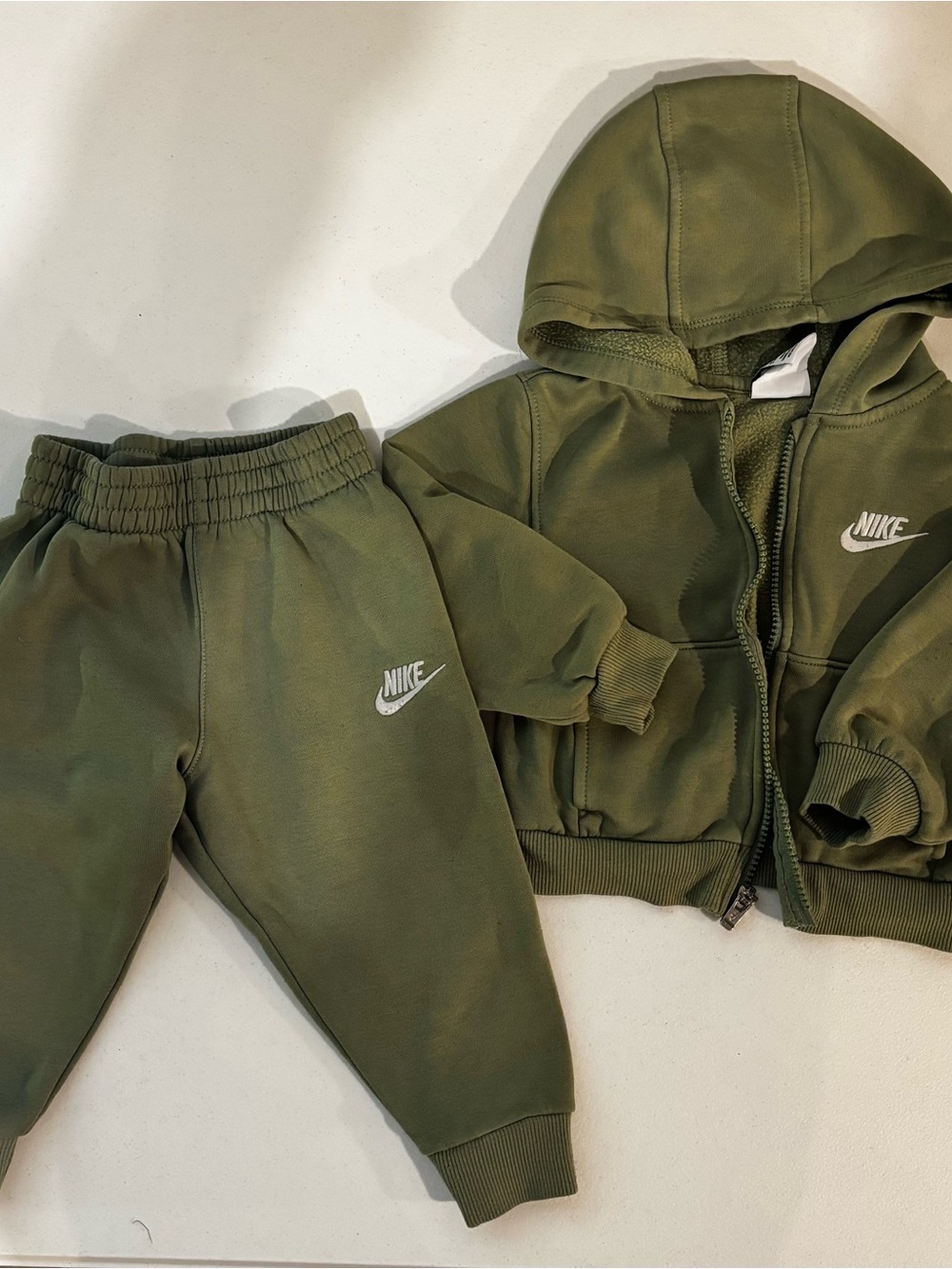Nike Olive Green Kids Hooded Zip Jacket & Joggers Set
